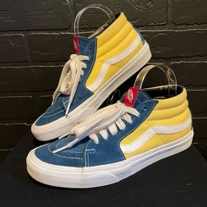 VANS SK8 MID (Retro Skate) Sailor Blue/Yellow Men size 8.5 Women size 10 - A0003